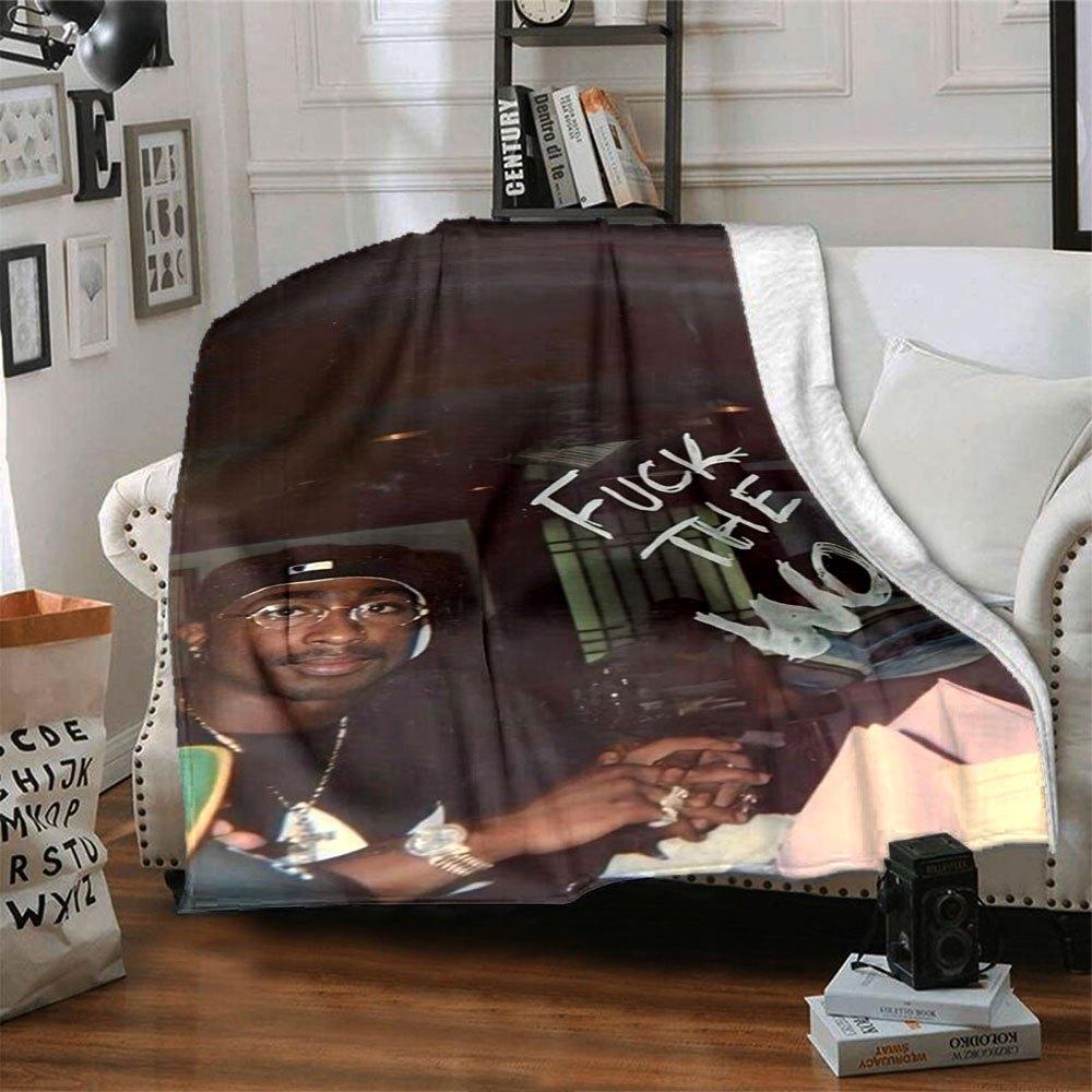

1pc 2PacHip-Hop Blanket Soft Lightweight All-Season Multi-Purpose Throw for Sofa, Bed, Office & Picnics, French Style with Iconic Album Art D60 80cmx120cm(31inx47in)