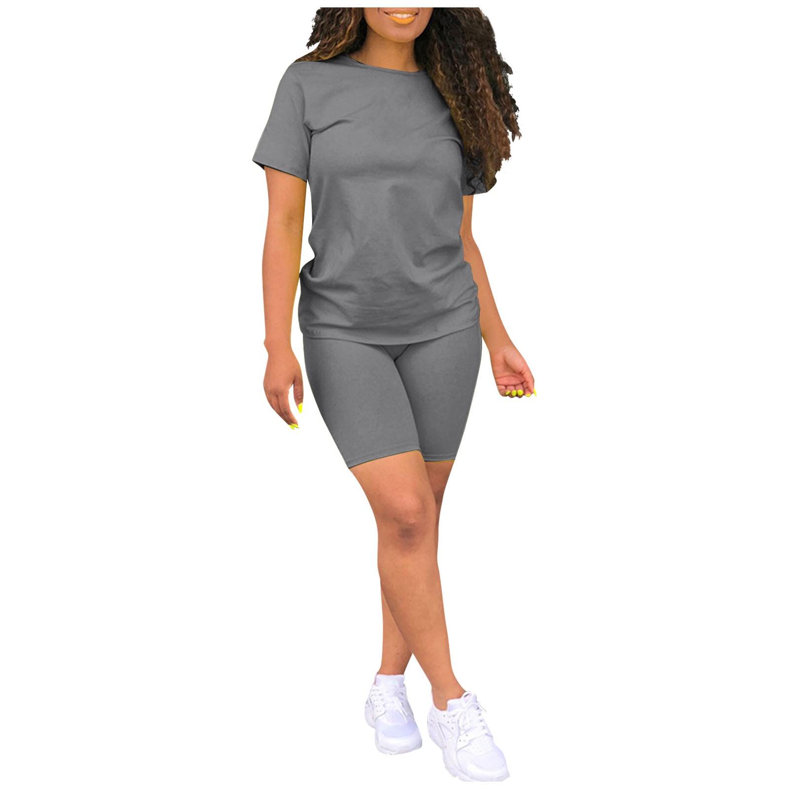 Женский повседневный спортивный однотонный костюм из 2 предметов — фото 3