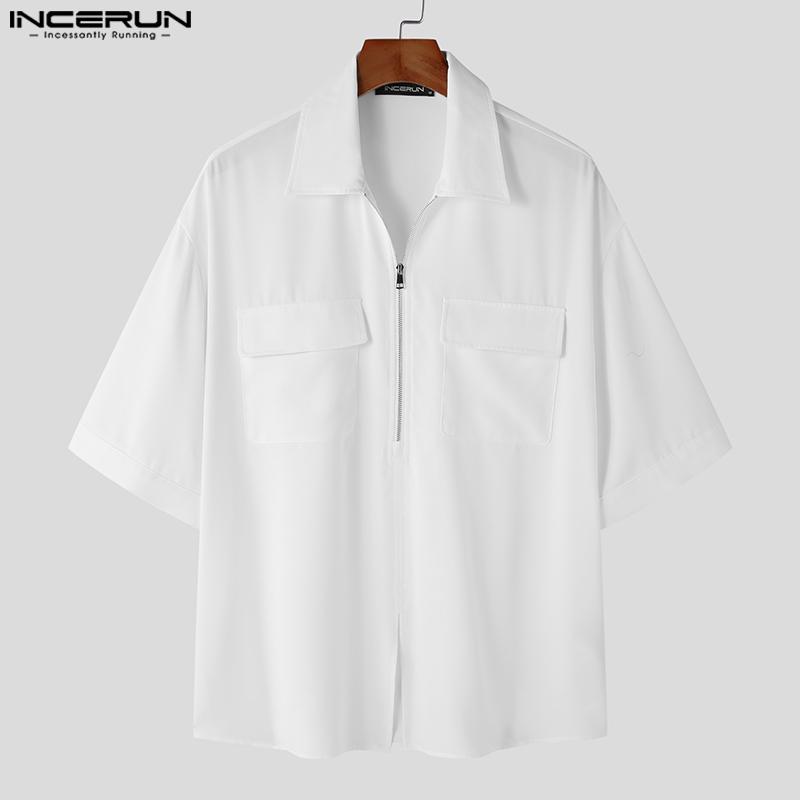 INCERUN Letní ležérní pánská košile s krátkým rukávem