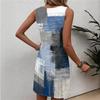 Women’s Sleeveless Round Neck Casual Dress with Vintage Floral Print Relaxed Fit for Everyday Wear and Activities