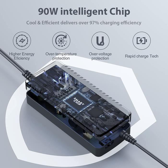 Sunydeal 90W Chargeur universel PC pour Ordinateur Portable HP Lenovo Asus Acer Toshiba Dell Sony Fujitsu Samsung JBL 15V 16V