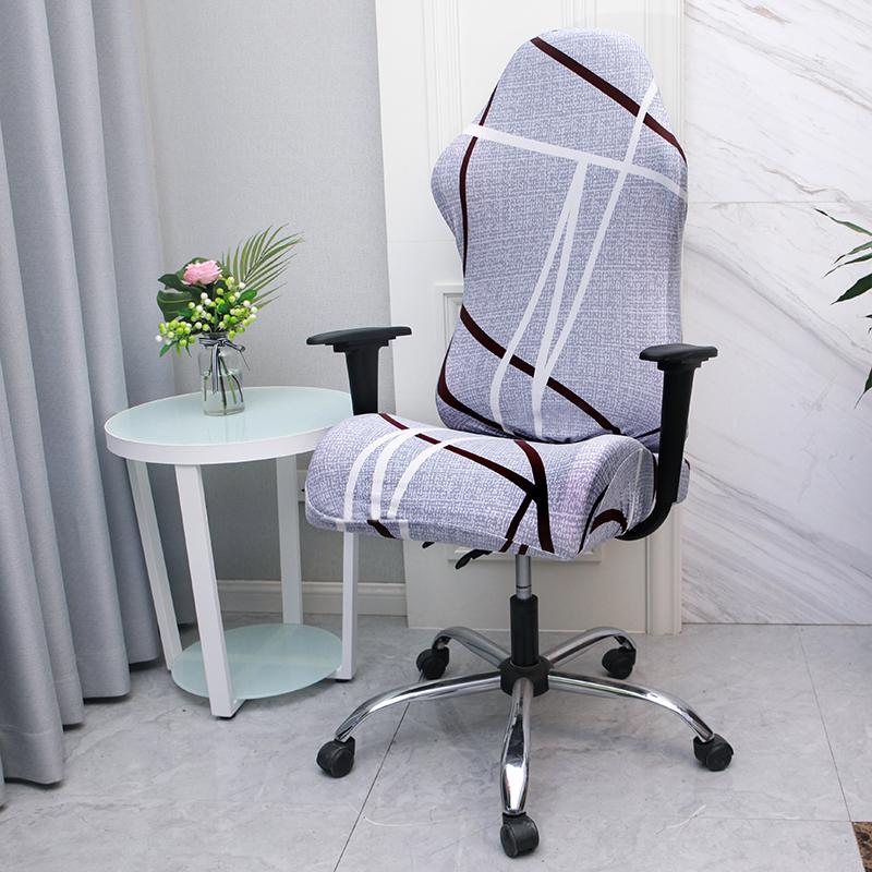 1 Pcs Office Computer Gaming Chair Covers Stretch Armchair Gamer Seat Cover Flower Printed Racing Desk Rotating Slipcovers