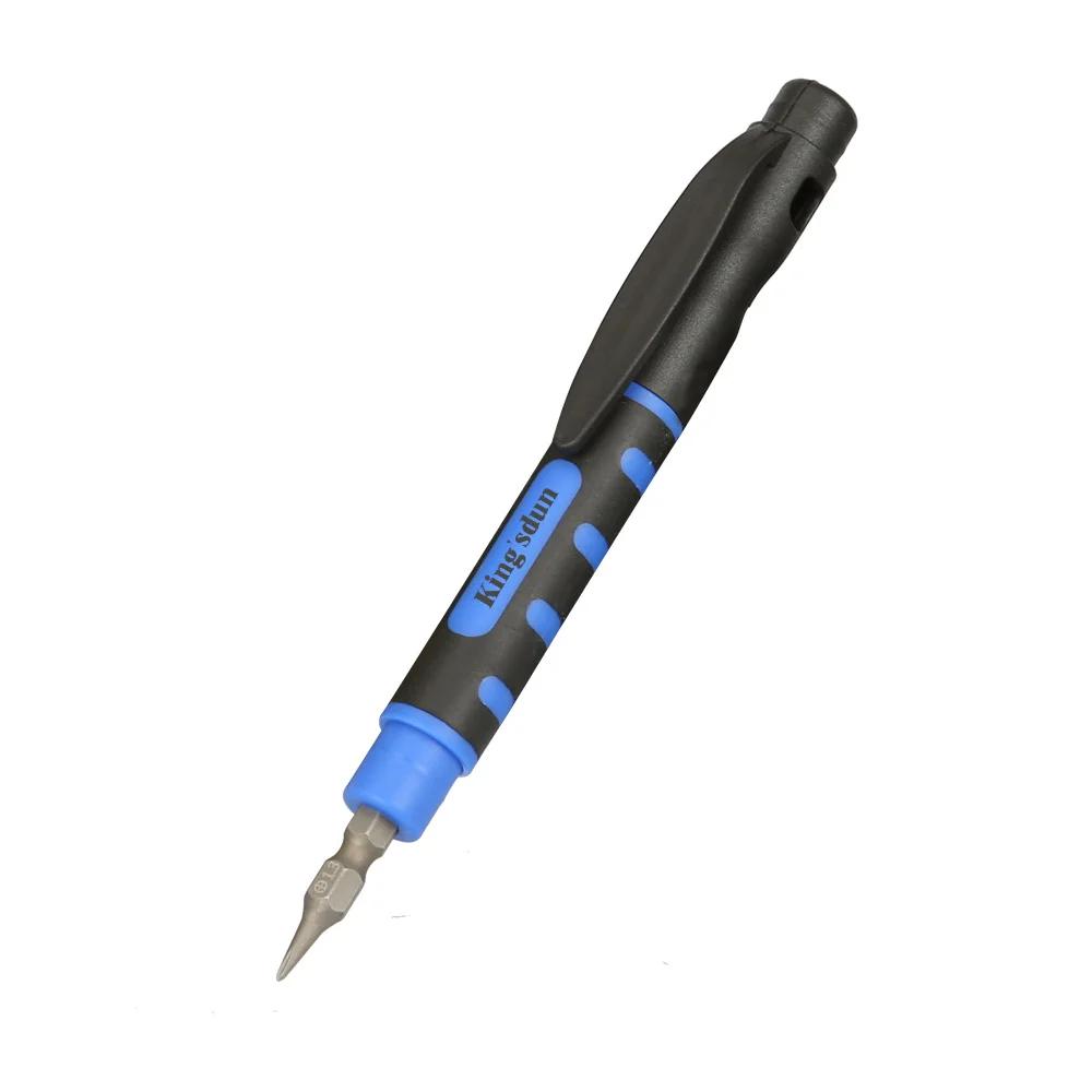 

New Arrival 3 in 1 Pocket Pen Screwdriver Portable Slotted Strong Magnetic Phillips Screwdriver for Phone Repair Multi-Type Tool синій