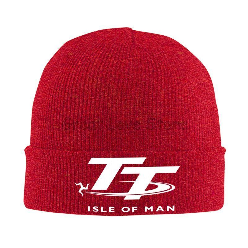 

Isle of Man TT Races Manx Print Beanie Hats Knit Hat Kpop Elastic Unisex Caps Adults Winter Printed Hip Hop Bonnet Hats Gifts красный