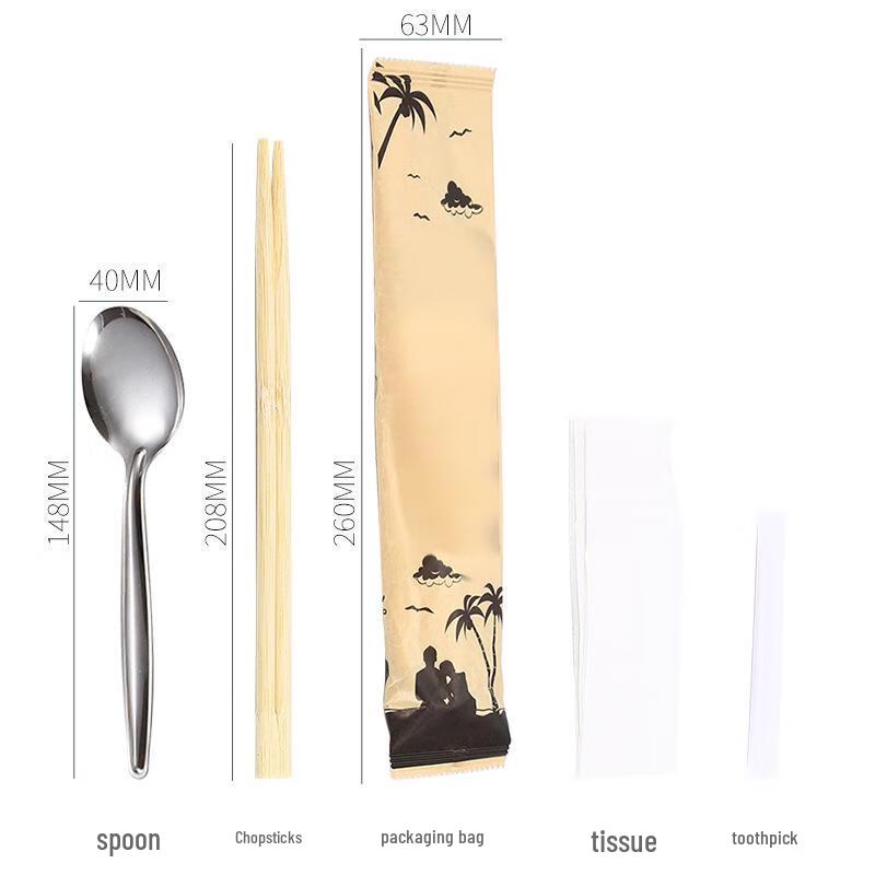 MinNa Degradable Wheat Straw Disposable Cutlery Sets