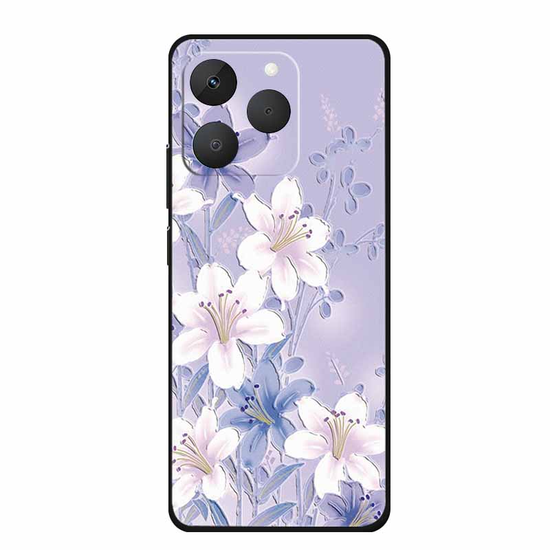 3D Emboss Case For Realme Note 70T Phone Case 70 T Coque Flowers Silicone Soft Back Cover For Realme Note 70 Narzo 80 lite Case