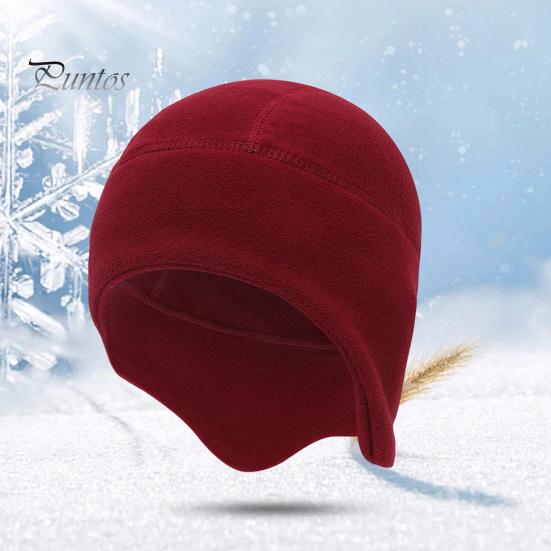 Cozy Ear-flap Beanie Unisex Winter Cap Helmet Inner Lining Ear Protection Elastic Dome Lightweight Ear-covering Anti-slip Outdoor Camping Skiing