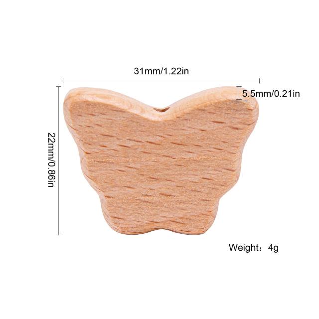 10 szt. Drewniane Koraliki Bukowe Gryzak dla Niemowląt Mini Ptaszki Serduszka Koraliki Łańcuszek do Smoczka Naszyjnik Rzemiosło Biżuteria Produkt dla Dzieci
