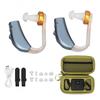 1 Pair Rechargeable Sound Amplifier Silicone Ergonomic Sound Aid Low Noise Compact Light Ear Listening Device Blue