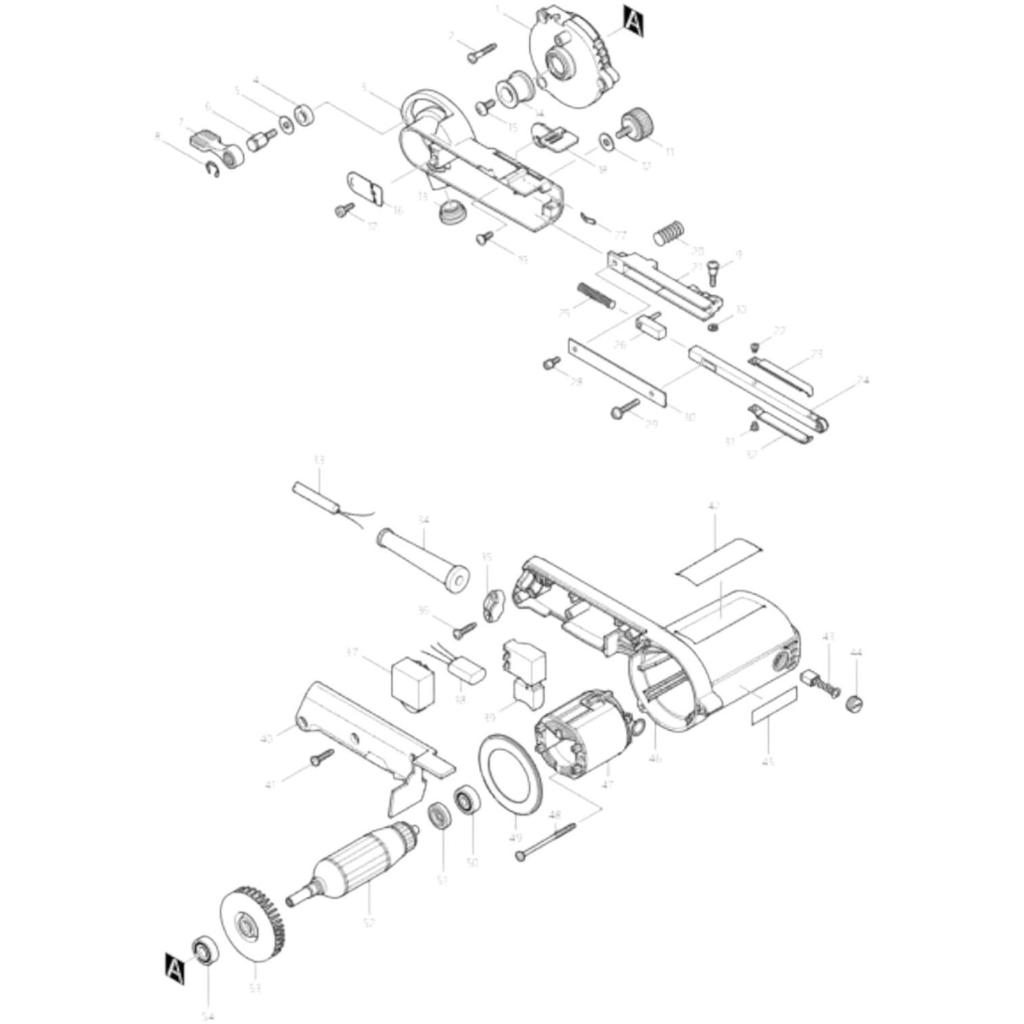 Makita 9032 3/8" x 21" Båndpusser , Blå
