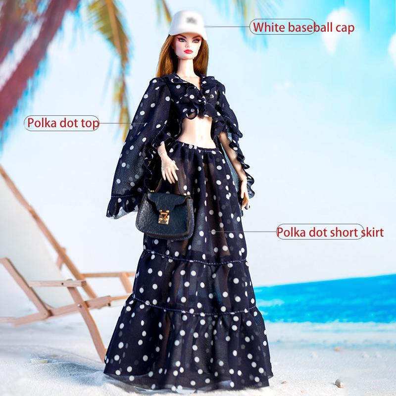 2025 New 1/6 PP BJD Doll Clothes 30CM FR Supermodel Doll Girl Princess Dress Up Dress Fashion Top Short Skirt Set Toy Accessorie