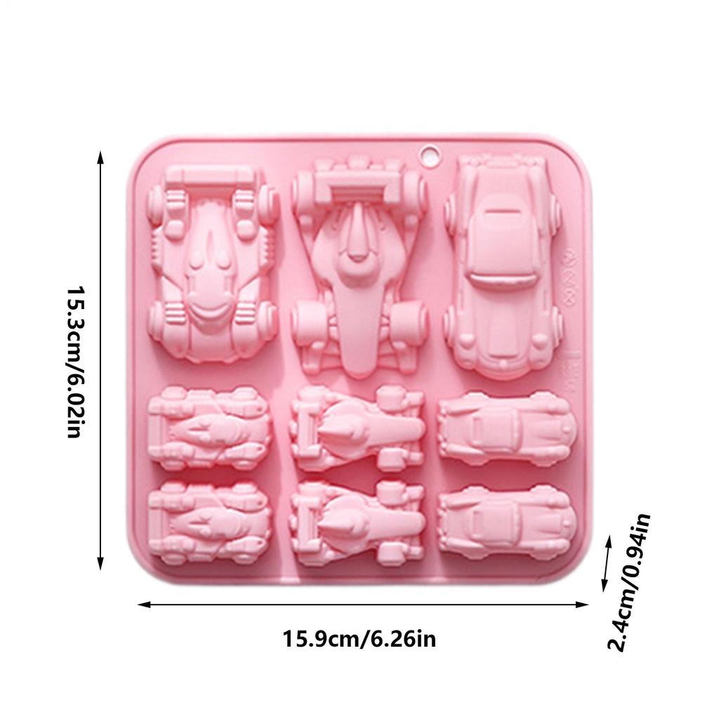 Silicone Car Mold Easy Release 9-cavity Non-stick Miniature Car Silicone Mold for Plaster Clay Epoxy Resin Soap Candle Chocolate