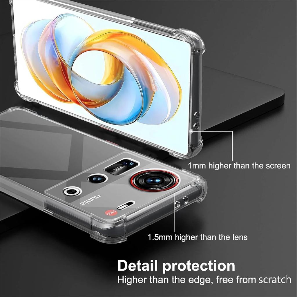 TPU Transparent Four-Corners Shockproof Phone Case for ZTE Nubia Z70S Z70 Ultra Protective Cover Fundas Capa Coque