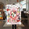 1PC PINGU Print Flannel Blanket, High quality All Seasons, Home Decor, Warmth and Comfort, Perfect for Christmas Gifts