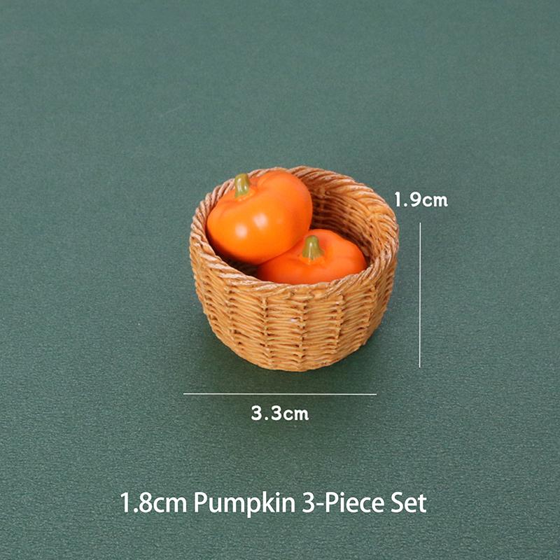 3Pcs/Set Dollhouse Simulation Vegetable Handheld Basket Model Mini Vegetables Decoration For 1/12 Dolls House Kitchen Play Toys