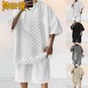 MGHR Men's Fashion Casual Summer Spring O-Neck Short Sleeve  Pants Suits
