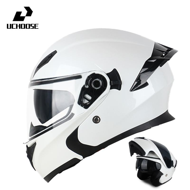 Uchoose DOT Modular Helmet Full Face Helmets Crash Motorbike Protective Gear Unisex Flip Up Helmet Motorcycle Double Sun Visor