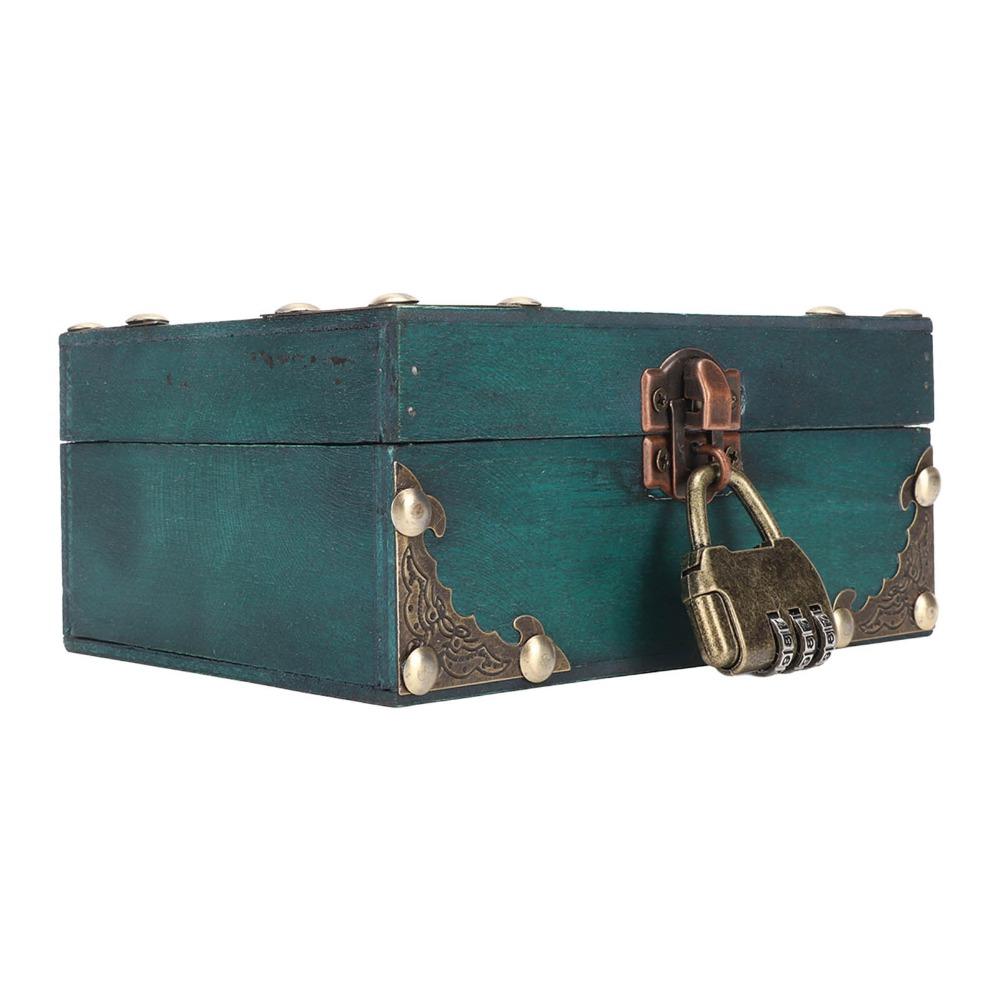 Three Digit Combination Lock Vintage Jewelry Box Necklace Earring Organizer Collectibles Display