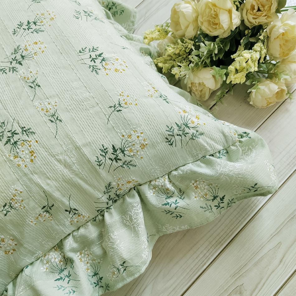 1 st Koreansk Stil Bomull Prästkrage Ruffle Kuddfodral, Hudvänligt Kuddfodral, Heminredning Soffkuddar Fodral, Soffa Prydnad