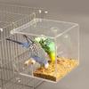 Dustproof Bird Food Box Hangable Feeding Box Automatic Bird Feeder Anti-spill Bird Food Container with Standing Perch