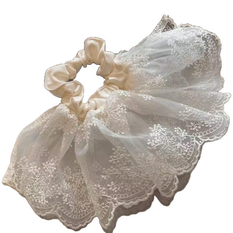 Korean Lace Hair Tie: Chic Women's Fashion Floral Elastic Hair Accessory 2025