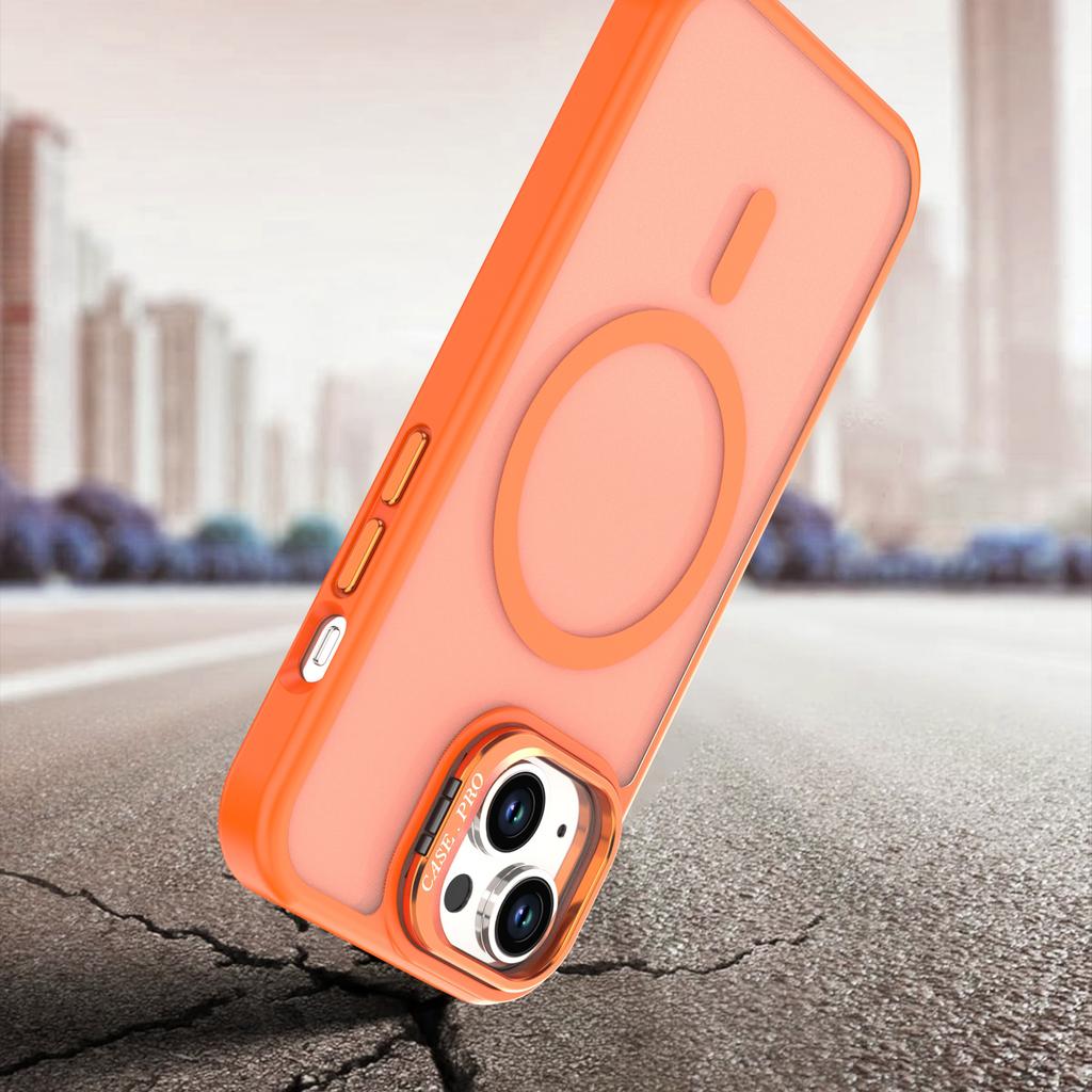 For iPhone 14/13 Case Foldable Kickstand Matte PC + TPU Phone Cover Compatible with MagSafe