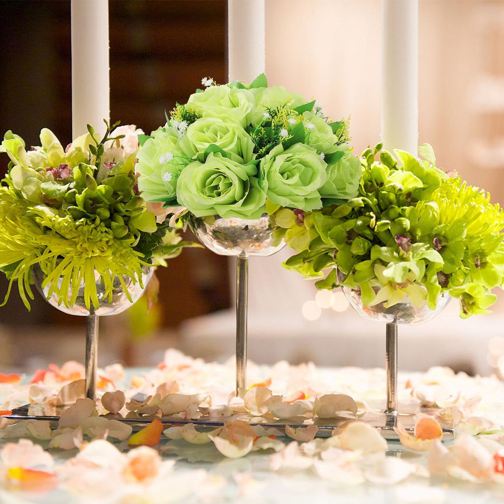 Flower Balls Bouquet Silk Cloth Simulation Bouquet Prop for Car Auditorium Hall Decoration Green
