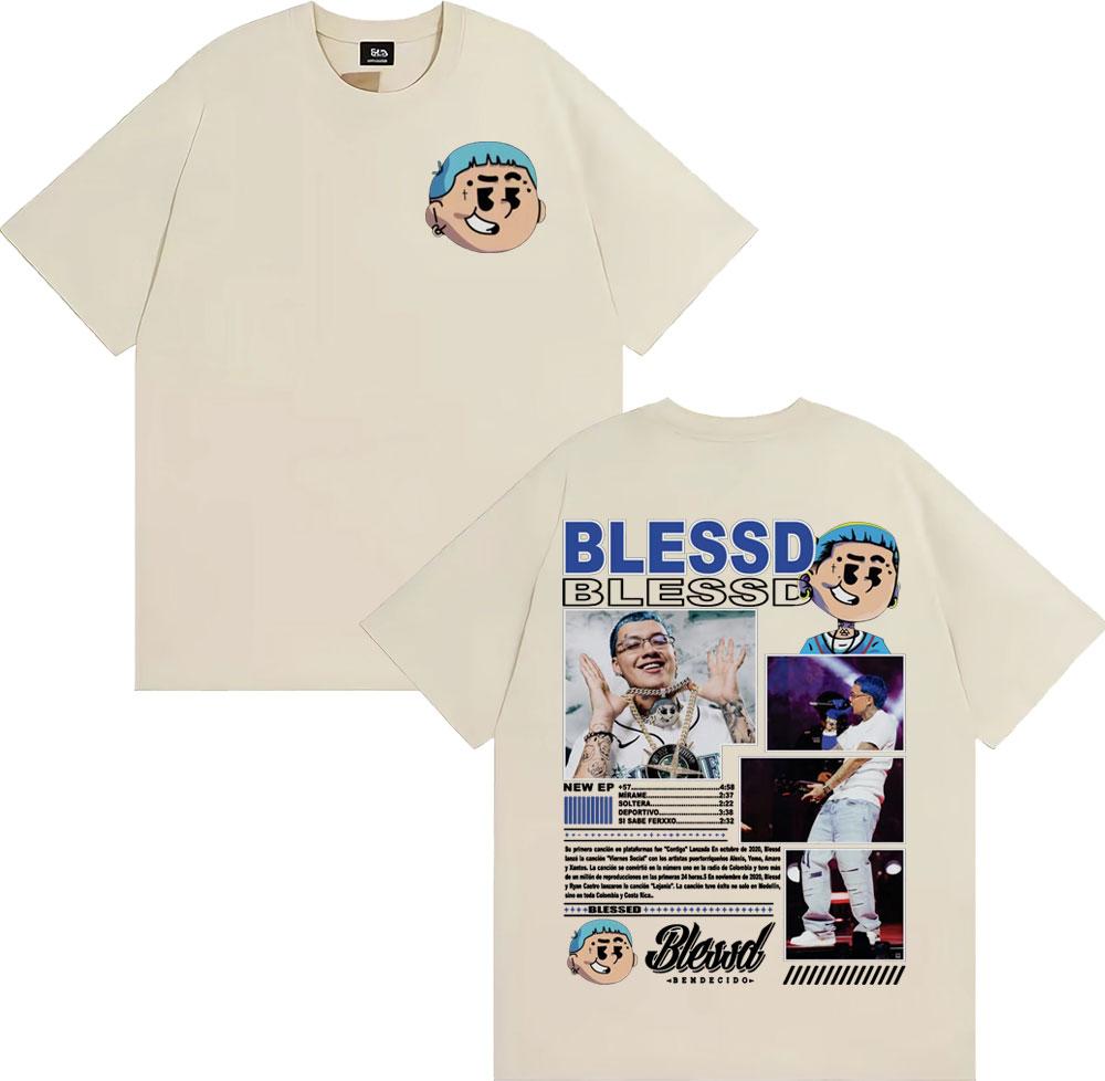 Rapper BLESSD BENDECIDO Tour 2025 Cover Merch Graphic T Shirts Unisex WOMEN Fashion Trend Cool Cotton Oversized Tshirt Streetwear