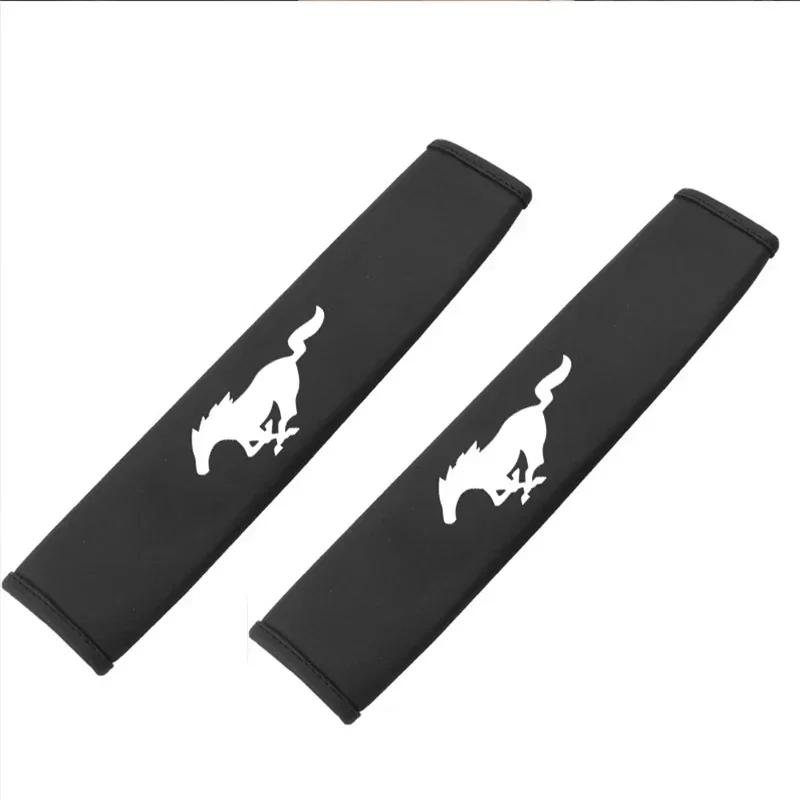 2Pcs Car Interior Accessories Auto Shoulder Pads Seat Belt Covers Case for Ford Mustang Shelby GT 350 500 Cobra 2005 2009 2015