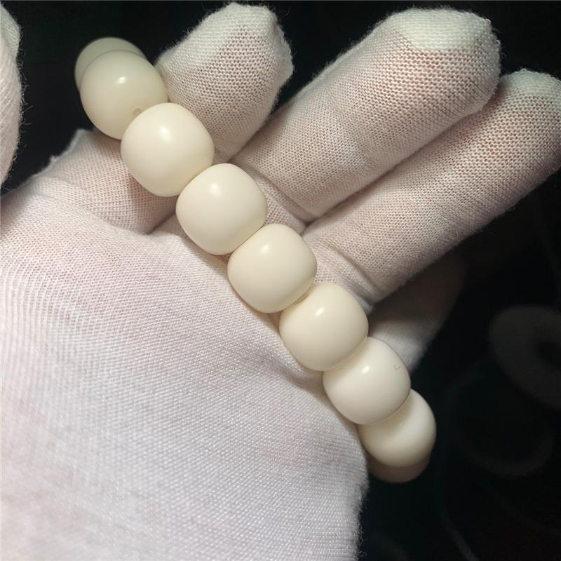 2mm 19 stk Hvite Bodhi Frø Perler Armbånd Naturlig Buddhistisk Mala Tønneperler Unisex Lykkebringende Håndlaget Kinesisk Stil Gave til Menn & Kvinner