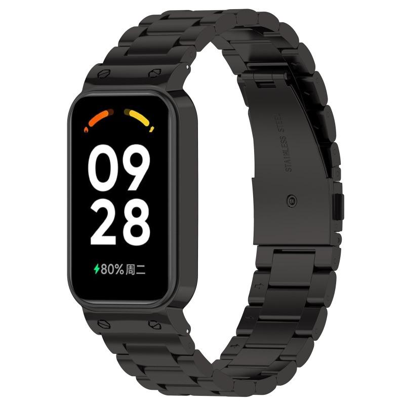 UIENIE 18MM Milanese Rem Til Xiaomi Redmi Band 2 Armbånd+Beskyttelsescover Stødfanger Smart Ur Håndledsrem Til Xiaomi smart Band 8 Active Rem