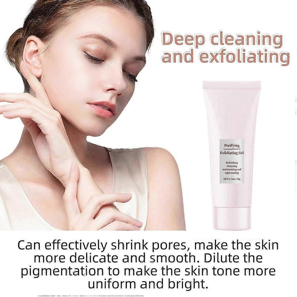 2025 Purifying Exfoliating Gel, Facial Exfoliator Cleanser, Exfoliating Face Scrub, Gentle Exfoliating Gel Scrub for Face, Cleans Dirt & Oil, Refreshi