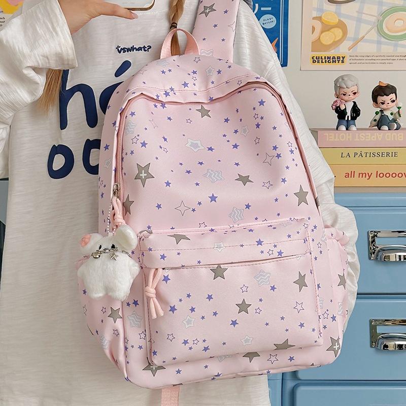 Schoolbag Japanese New Large-capacity Schoolbag Female Cute Small Fresh Literary Backpack Casual Star Girl Student Backpack