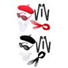 Mime Artist Costume Accessories Set with Beret Hat White Gloves Scarf Suspenders Sunglass Halloween Career Day Costume