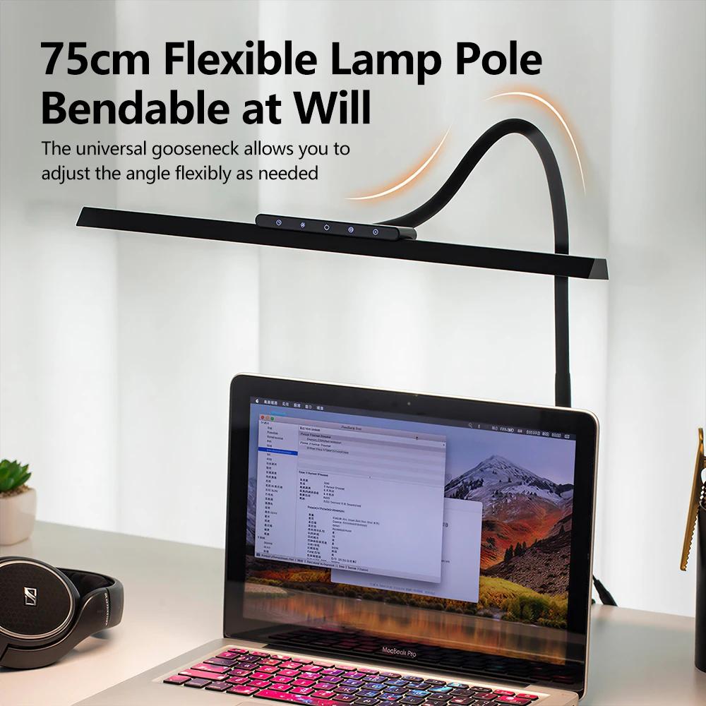LED Single-Head Touch-Control Full-Spectrum Eye-Caring Desk Lamp 12W 80LED RA95 No Blue Light Flicker Stepless Dimming Desk Lamp