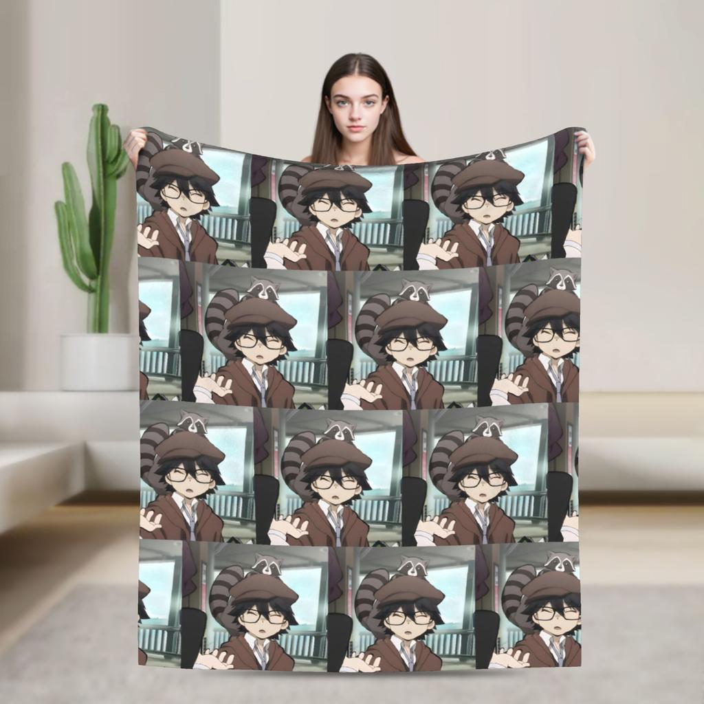 Anime Bungo Stray Dogs Blanket Fleece Winter Multi-function Lightweight Throw Blanket for Home Office Bedspreads