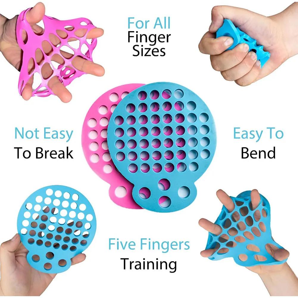 2Pcs Hand Grip Strengthener Silicone Hand Exercise Web Finger Strengthener for Fingers Arthritis Carpal Tunnel