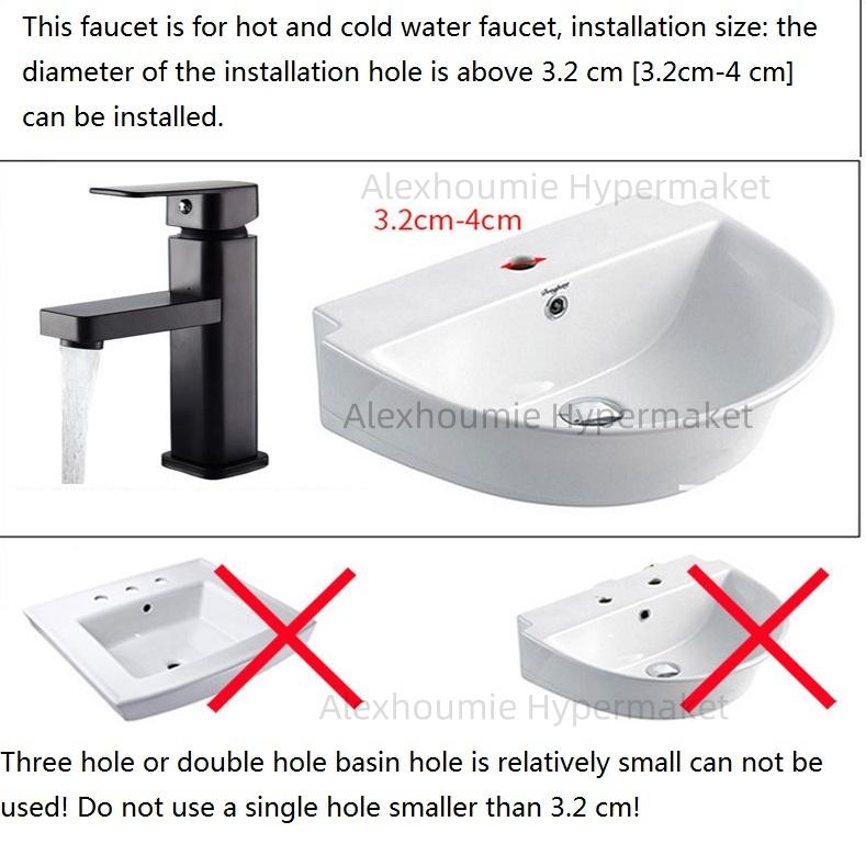 Basin Sink Bathroom Faucet Deck Mounted Hot Cold Water Basin Mixer Taps Black Lavatory Sink Tap 2025