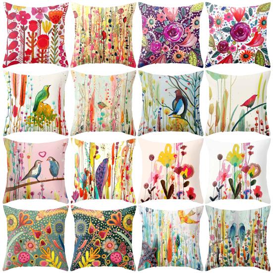 

Картина маслом Цветок Птица Плед Наволочка Чехлы для дома Кафе Декор автомобиля