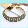 Retro Square Statement Necklace With Zinc Alloy Chain For Fashion Enthusiasts