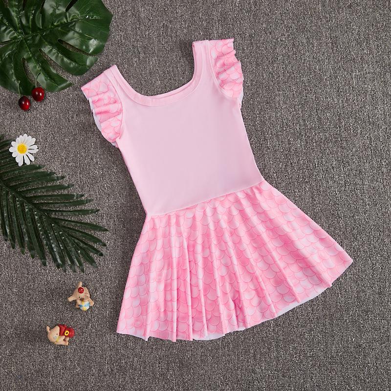 Mädchen Prinzessinnen-Badeanzug Einteiler mit Trägern