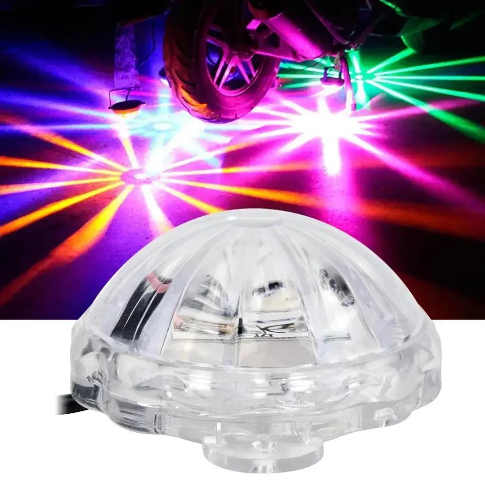 12V Motorcycle LED Chassis Light RGB Flash Strobe Lamp Motorbike Decoration Atmosphere Light Universal Motorcycle Light