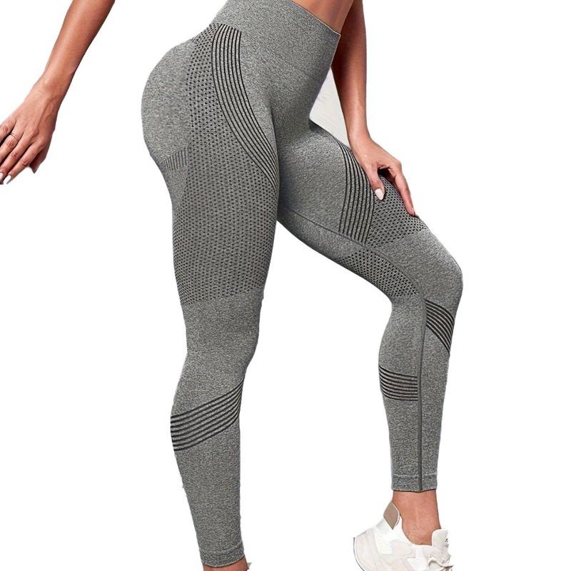 New Women's Sports Fitness Pants Seamless Hip Lift High Waist Belly Peach Pants Elastic Yoga Pants