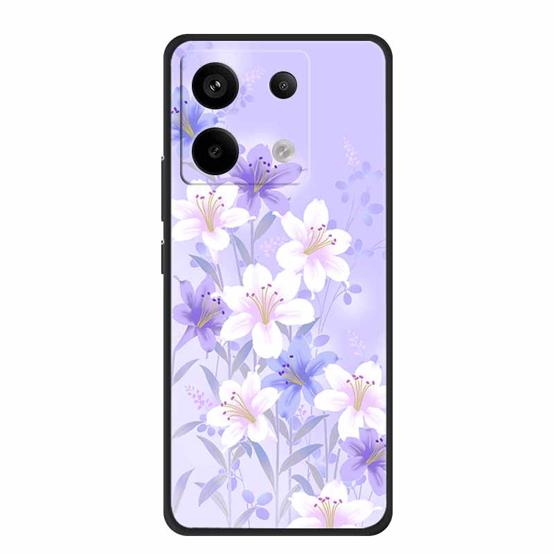 For Redmi Note 13 pro Case Pink Phone Case Fashion Silicone TPU Soft Back Cover Redmi Note 13 Pro Flower Capa 6.67" Cats Coque