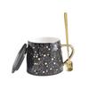 Легкая Роскошь Чашка Керамическая в Горошек Скандинавская Чашка Звезда Ручная Лепка Вогнутая Кружка с Золотыми Брызгами Чернильная Парная Кофейная Чашка