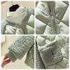 Women's Autumn and Winter Splicing Warm Jacket Solid Color Round Collar Loose Thickened Outerwear