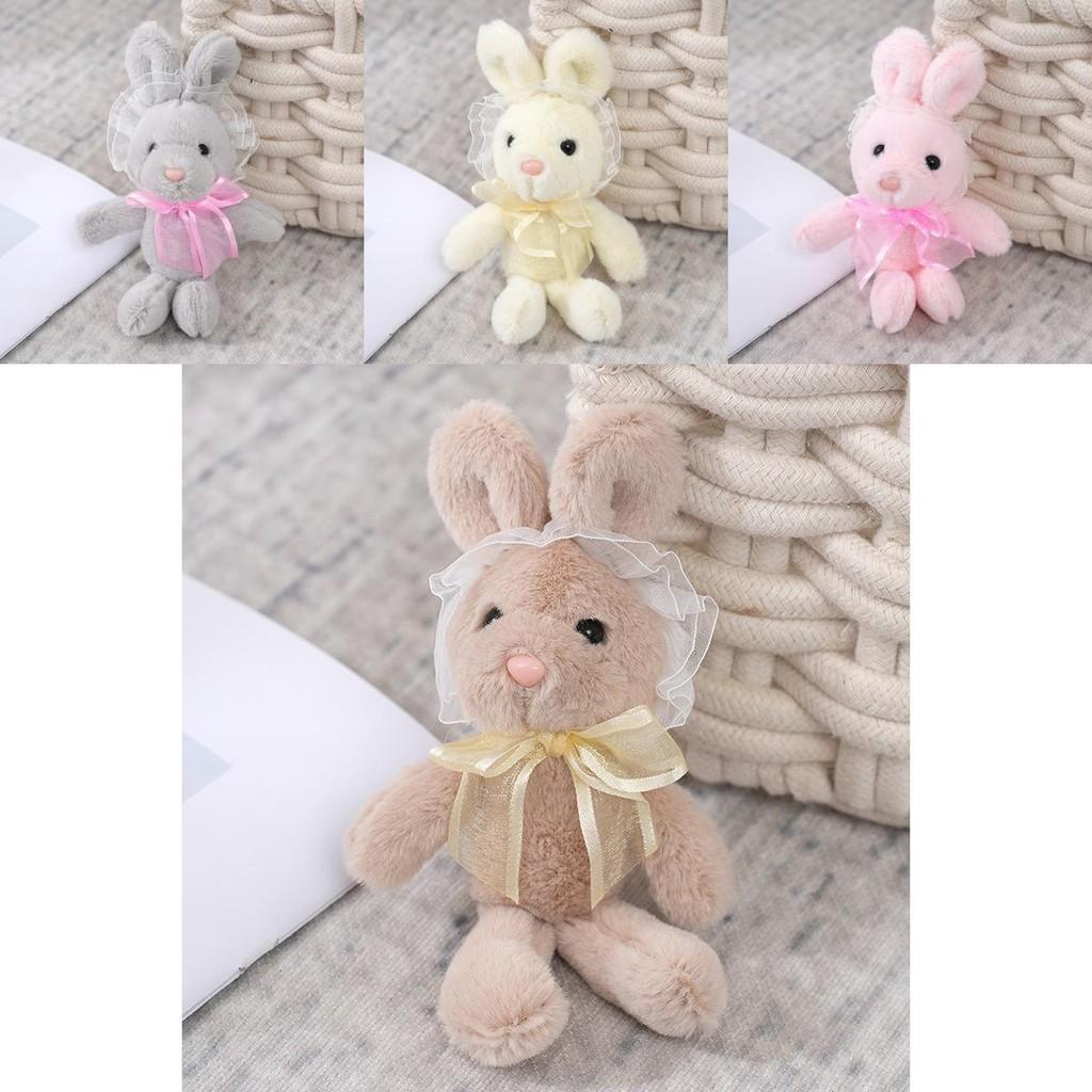 Entzückendes Spitzenhasen-Stofftier Weiches und flauschiges Plüschtier Puppe Schlüsselanhänger