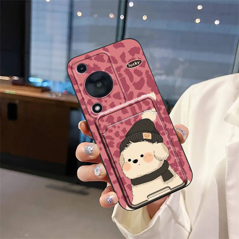TPU Back Cover Phone Case For Huawei Enjoy70/70S/NOVA Y72 4G Card bag Silicone Card sleeve Anti-dust Fashion Design Cute