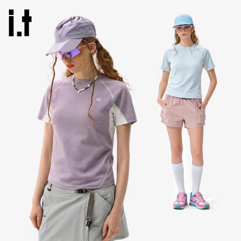 GROUND ZERO Women s UPF50+ Color-Block Breathable Spliced Short Sleeve T-Shirt L