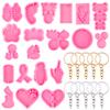 Dog Paw Print Resin Molds Heart Shape Keychain Casting Silicone Molds for Key Chain Pendant Making Epoxy Resin Craft Jewelry DIY